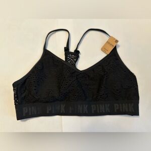 PINK Victoria's Secret Black Eyelet Bralette